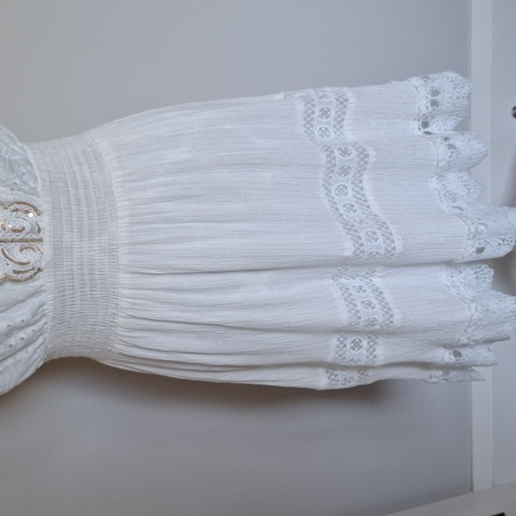 NWOT[M] Ivory Dress Gold Accenct Brocade - Picture 3 of 9